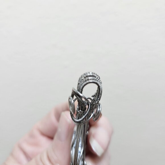 Dendrite Opal Black and White pendant Stainless Steel non tarnish wire & chain - Picture 9 of 12